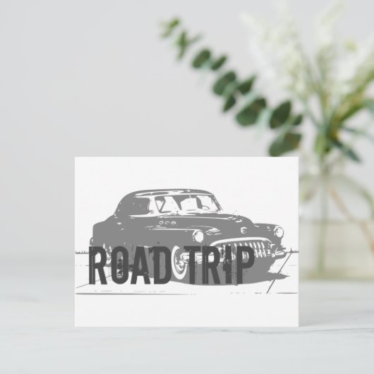 Vintage Car Postkarte (Stehend Vorderseite)