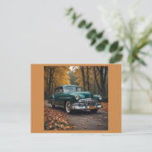Vintage Car Postkarte (Stehend Vorderseite)
