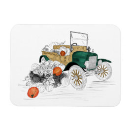 Vintage Car Pumpkin Harvest Magnet