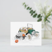 Vintage Car Pumpkin Harvest Postkarte (Stehend Vorderseite)