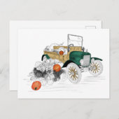 Vintage Car Pumpkin Harvest Postkarte (Vorne/Hinten)