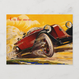 Vintage Car Rennposter Postkarte