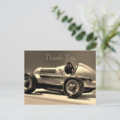 Vintage Car Retro Boy Geburtstag Vielen Dank Postkarte (Stehend Vorderseite)