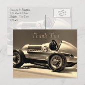 Vintage Car Retro Boy Geburtstag Vielen Dank Postkarte (Vorne/Hinten)