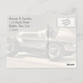 Vintage Car Retro Boy Geburtstag Vielen Dank Postkarte (Rückseite)