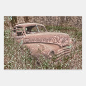 Vintage Car Retro Rustikale Altstadt Geschenkpapier Set (Vorderseite)