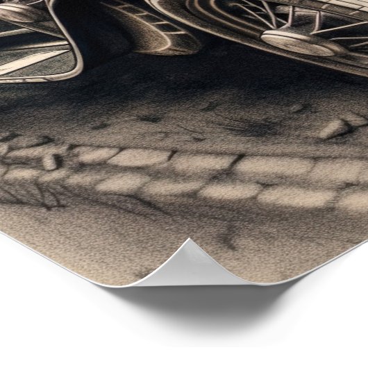 Vintage Car Sketch Poster (Ecke)