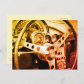 Vintage Car Steering Dash Alte Messgeräte Postkarte (Vorne/Hinten)