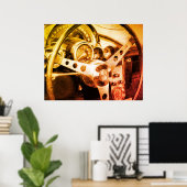 Vintage Car Steering Dashboard Alte Gages Dials Poster (Heimbüro)