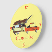 Vintage Car und Camper Thunder_Cove Große Wanduhr (Winkel)