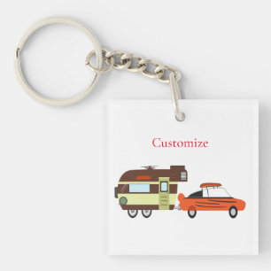 Vintage Car und Camper Thunder_Cove Schlüsselanhänger