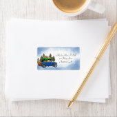 Vintage Car und Santa Adressaufkleber (Insitu)