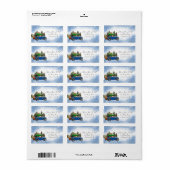 Vintage Car und Santa Adressaufkleber (Vorne)