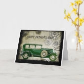 Vintage Car Vatertag Karte (Gelbe Blume)