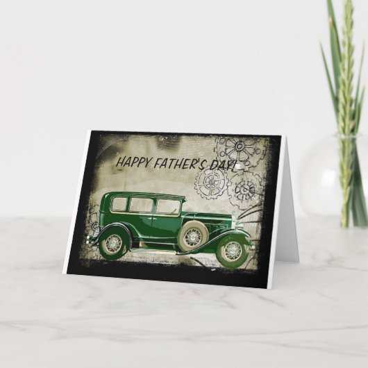 Vintage Car Vatertag Karte (Vorderseite)