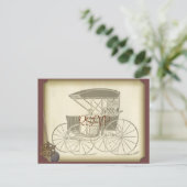 Vintage Car Wedding Einladung UAWG mit Foto (Stehend Vorderseite)