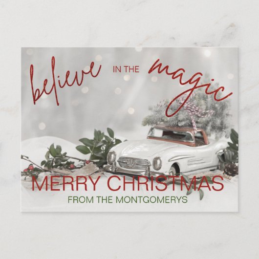 Vintage Car Weihnachts-Ornament Foto Weihnachten (Vorderseite)