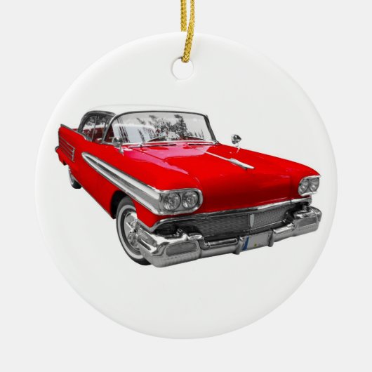 Vintage Car Weihnachtsbaum Keramik Ornament (Vorne)