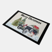 Vintage Car Weihnachtsmatte Fußmatte (Schrägansicht)