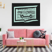 Vintage Car Wrapped Canvas Leinwanddruck (Insitu (Wohnzimmer))