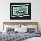 Vintage Car Wrapped Canvas Leinwanddruck (Insitu (Schlafzimmer))