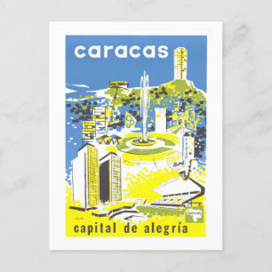 Vintage Caracas, Venezuela, Reiseposter Postkarte