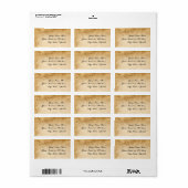 Vintage Caramel Brown & Rose Hochzeit Adressaufkleber (Vorne)