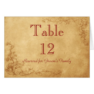 Vintage Caramel Brown Wedding Tischnummer