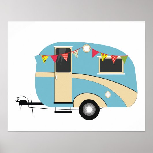 Vintage Caravan Art Print Poster (Vorne)
