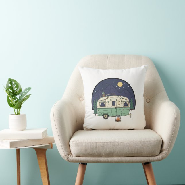 Vintage Caravan Pillow - Coffee Lover Scenic Route Kissen (Stuhl )