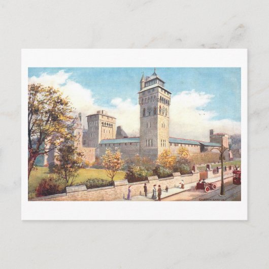 Vintage Cardiff Castle Postkarte (Vorderseite)