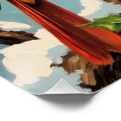 Vintage Cardinal Pair on Snowy Holly Branch Poster (Ecke)