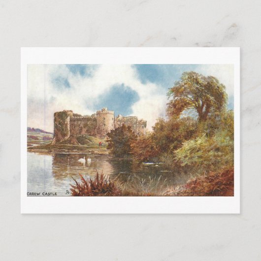Vintage Carew Castle Postkarte (Vorderseite)