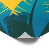 Vintage Caribbean island life scene colourful Poster (Ecke)