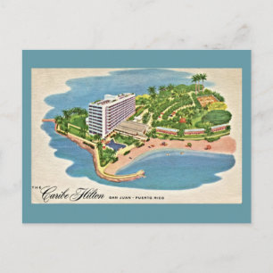 Vintage Caribe Hilton San Juan Puerto Rico Postkarte