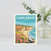 Vintage Carlsbad California Postkarte (Stehend Vorderseite)