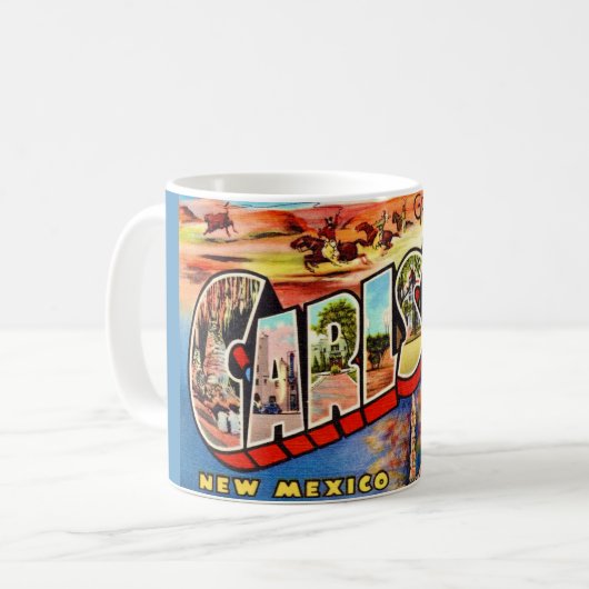 Vintage Carlsbad NM Tasse (Vorderseite Links)