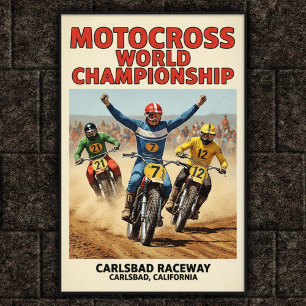Vintage Carlsbad Raceway Motocross-Wandposter Poster