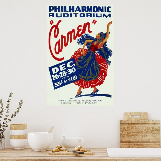 Vintage Carmen Performance Art Poster (Küche)