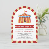 Vintage Carnival Circus Baby Shower Einladung (Stehend Vorderseite)