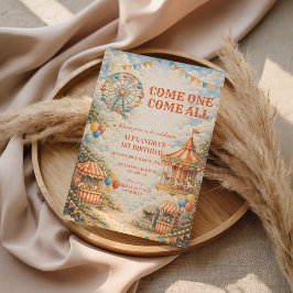 Vintage Carnival Circus Birthday Einladung