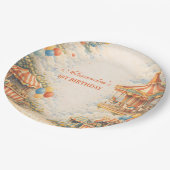 Vintage Carnival Circus Birthday Pappteller (Schrägansicht)