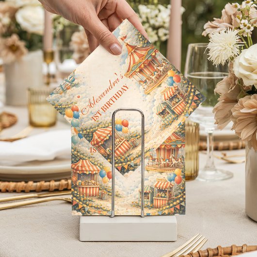 Vintage Carnival Circus Birthday Serviette