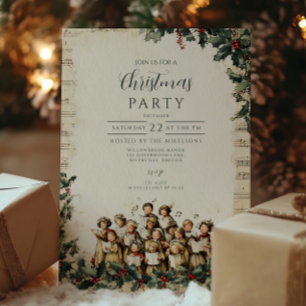 Vintage Carolers Frohe Weihnachten Einladung