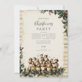 Vintage Carolers Frohe Weihnachten Einladung (Vorderseite)