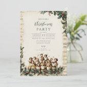 Vintage Carolers Frohe Weihnachten Einladung (Stehend Vorderseite)