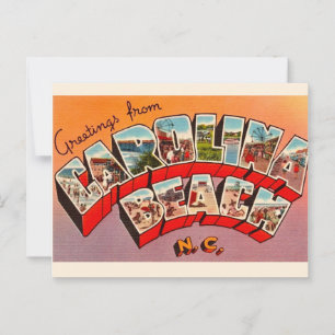 Vintage Carolina Beach Postcard Postkarte