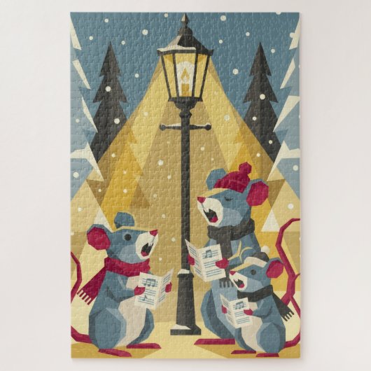 Vintage Caroling Mice Jigsaw Puzzle (Vertikal)