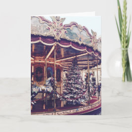 Vintage Carousel Christmas Card Feiertagskarte