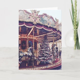 Vintage Carousel Christmas Card Feiertagskarte